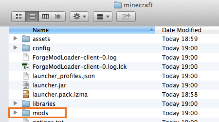 where to place mod folder for minecraft on mac